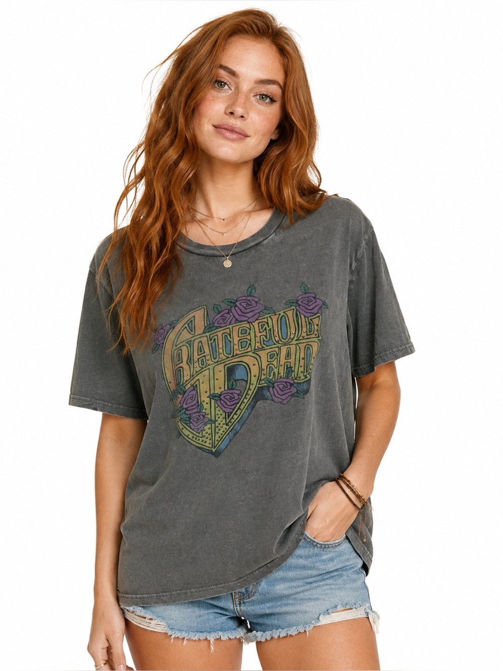 Lucky Brand Grateful Dead Studded Graphic Tee Women’s Large Band Shirt